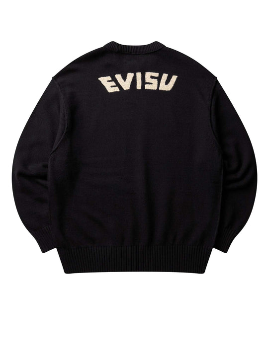 EVISU - LOGO EMBROIDERY KNIT PULLOVER
