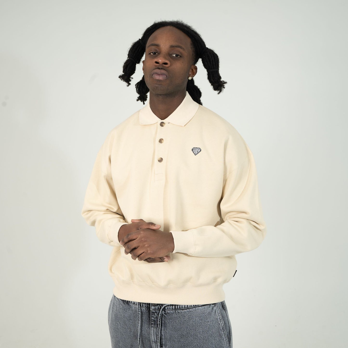 IUTER - HEART LOGO POLO SWEATER