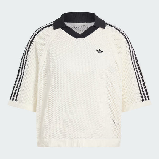 ADIDAS ORIGINALS - KNITTED CROCHET POLO