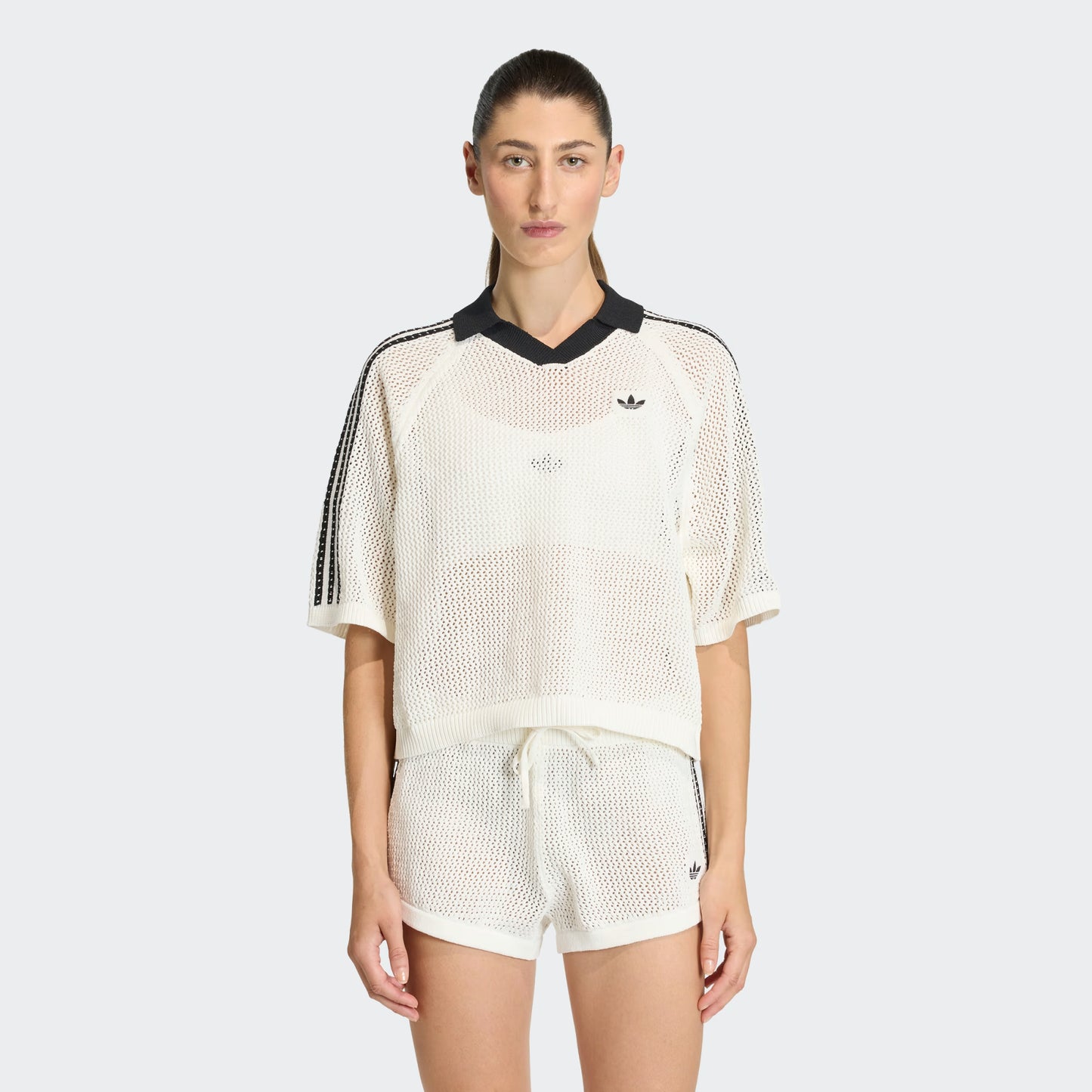 ADIDAS ORIGINALS - KNITTED CROCHET POLO