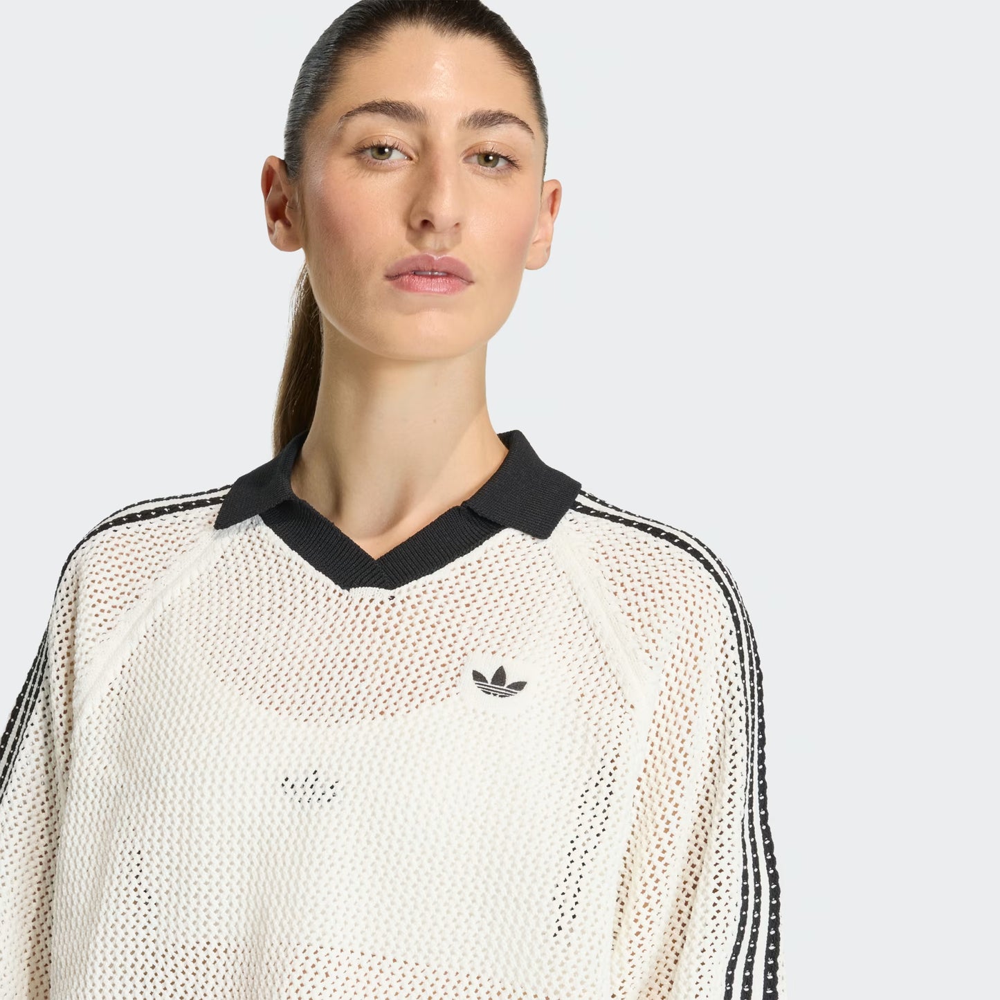 ADIDAS ORIGINALS - KNITTED CROCHET POLO