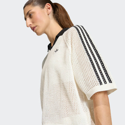 ADIDAS ORIGINALS - KNITTED CROCHET POLO