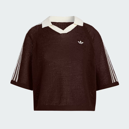 ADIDAS ORIGINALS - KNITTED CROCHET POLO