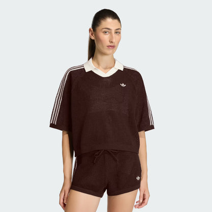 ADIDAS ORIGINALS - KNITTED CROCHET POLO