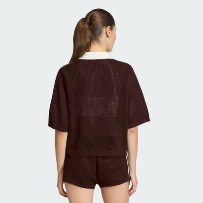 ADIDAS ORIGINALS - KNITTED CROCHET POLO