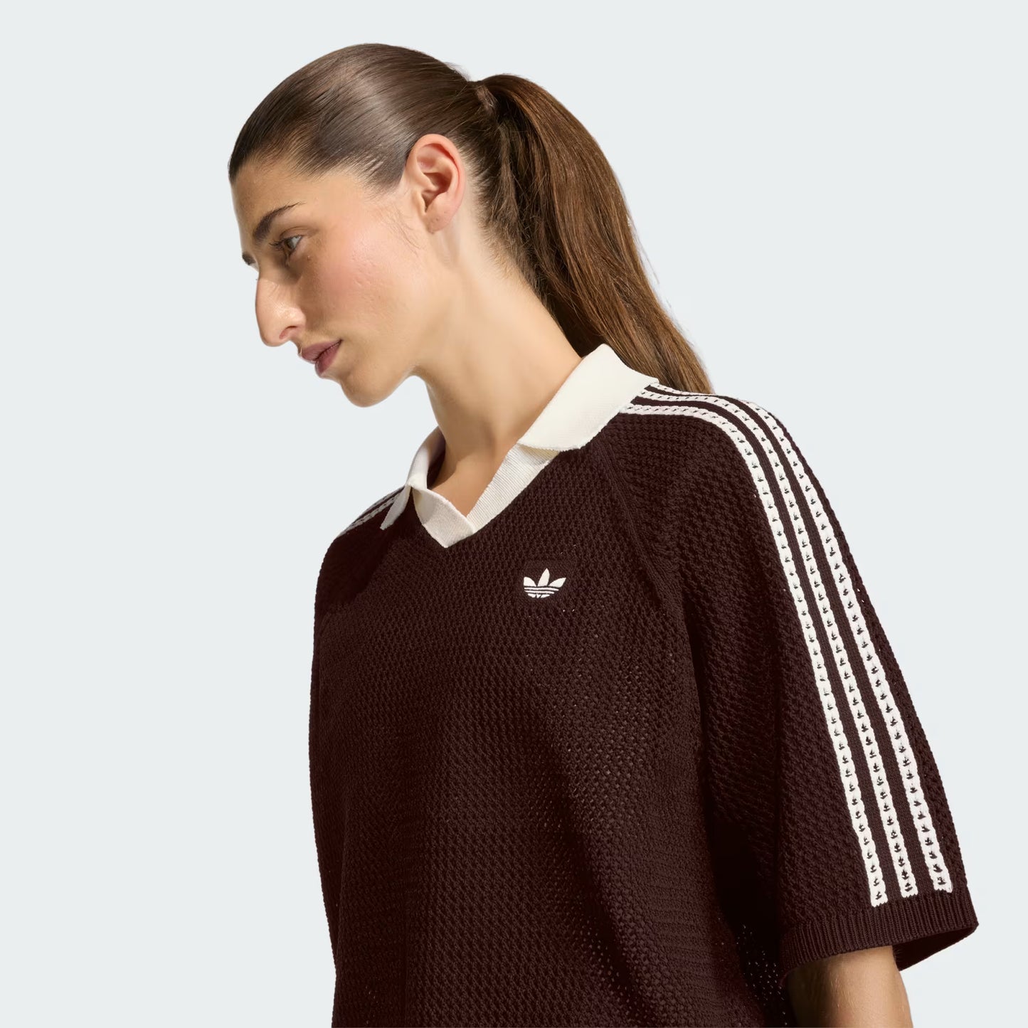 ADIDAS ORIGINALS - KNITTED CROCHET POLO
