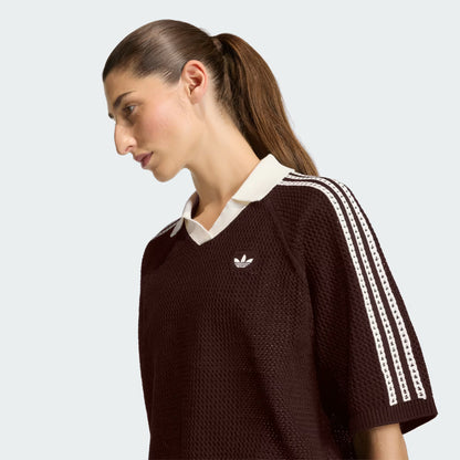 ADIDAS ORIGINALS - KNITTED CROCHET POLO