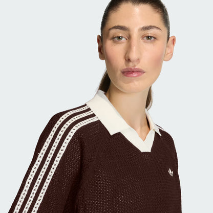ADIDAS ORIGINALS - KNITTED CROCHET POLO