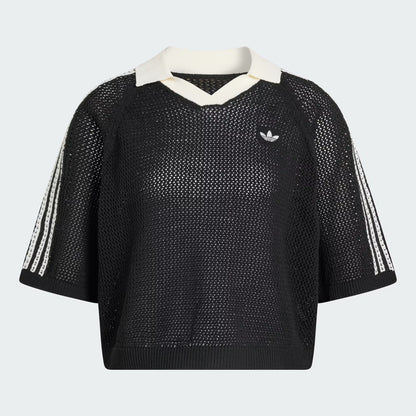 ADIDAS ORIGINALS - KNITTED CROCHET POLO