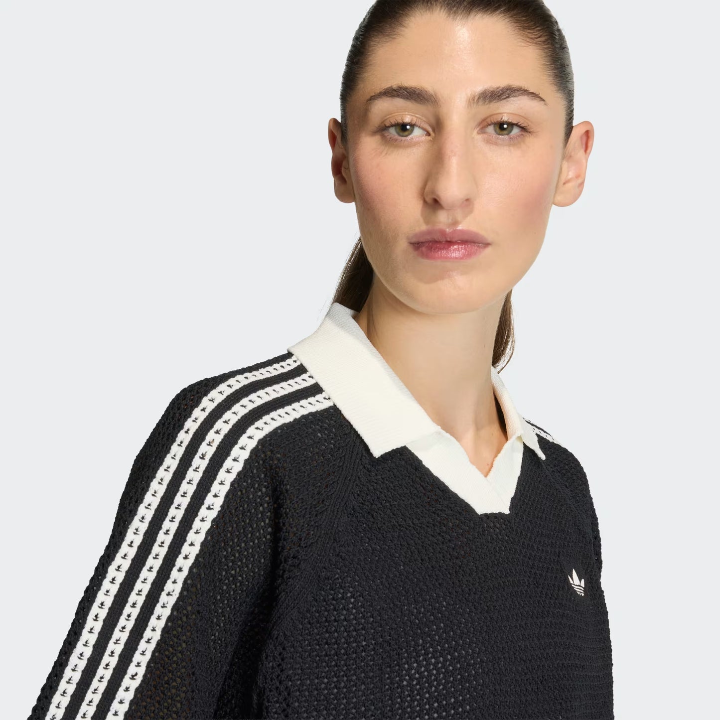 ADIDAS ORIGINALS - KNITTED CROCHET POLO