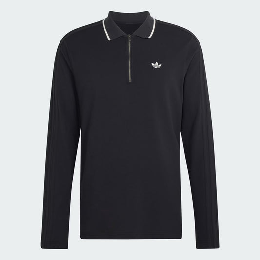 ADIDAS ORIGINALS - 3 STRIPES ENGINEERED RIB LONG SLEEVE POLO