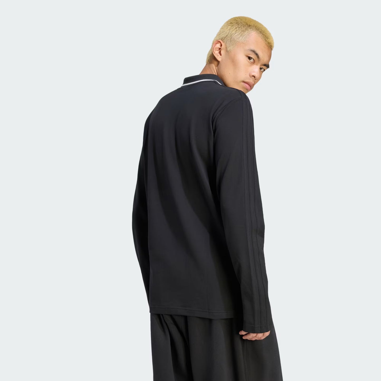 ADIDAS ORIGINALS - 3 STRIPES ENGINEERED RIB LONG SLEEVE POLO