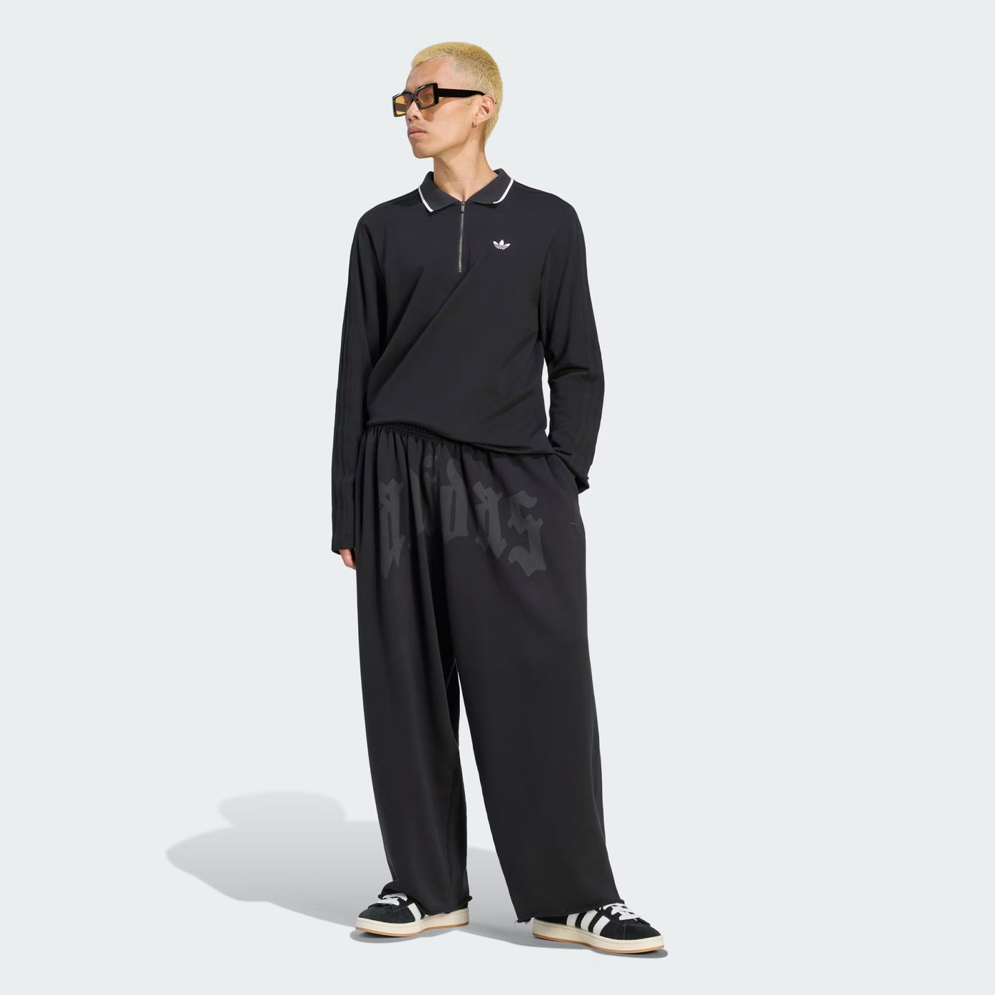 ADIDAS ORIGINALS - 3 STRIPES ENGINEERED RIB LONG SLEEVE POLO