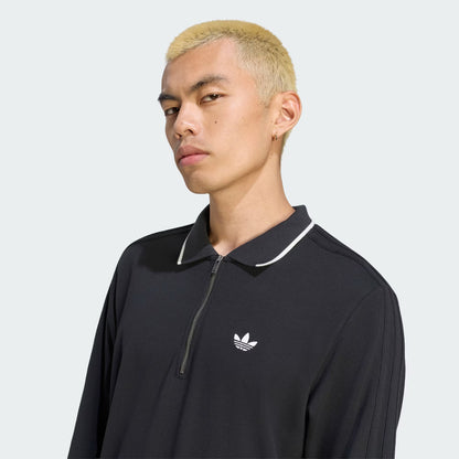 ADIDAS ORIGINALS - 3 STRIPES ENGINEERED RIB LONG SLEEVE POLO