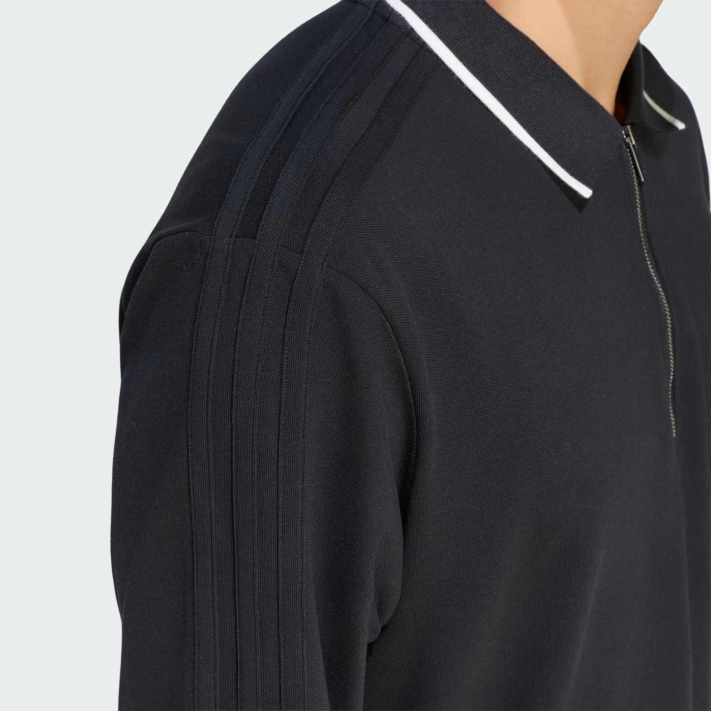ADIDAS ORIGINALS - 3 STRIPES ENGINEERED RIB LONG SLEEVE POLO