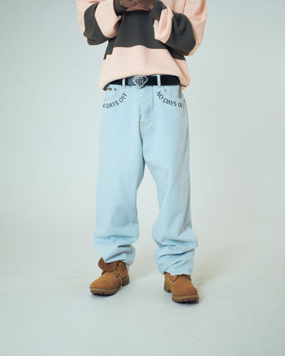 IUTER - FRINGED BAGGY DENIM PANTS