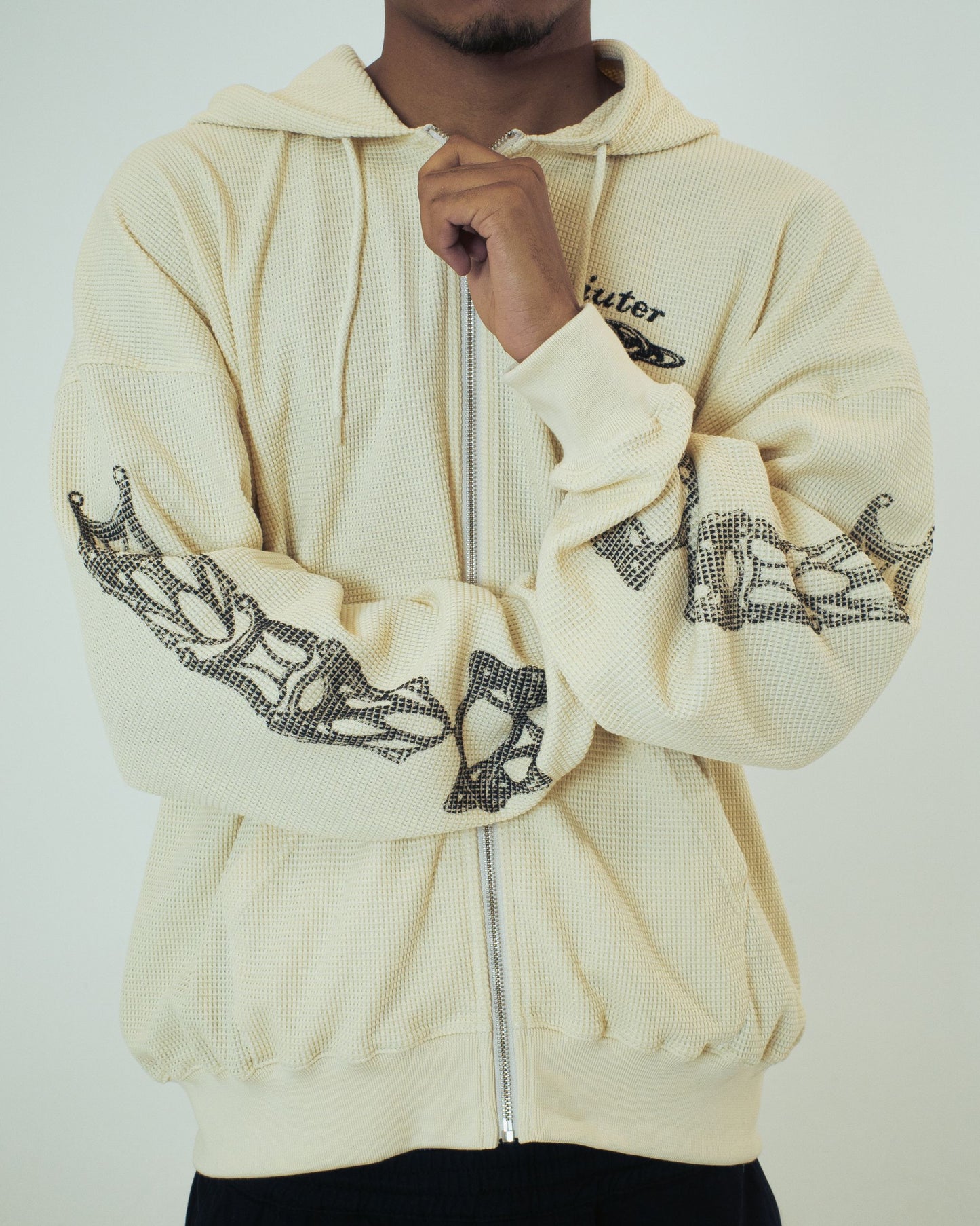 IUTER - BIJOUX WAFFLE ZIP HOODIE