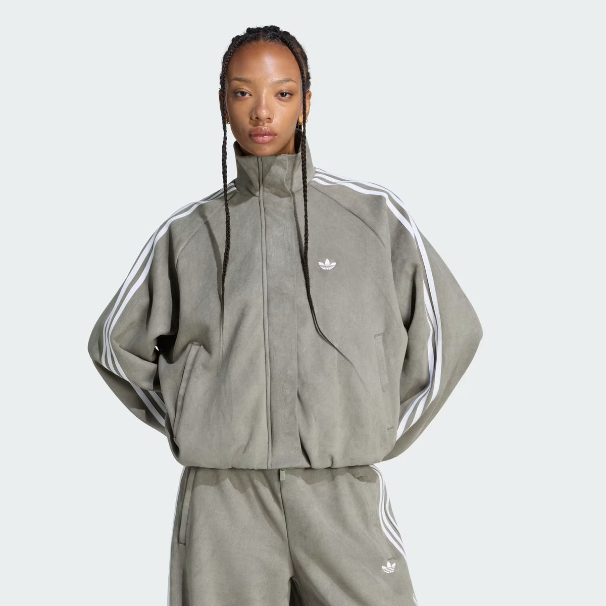 ADIDAS ORIGINALS - FAUX SUEDE TRACK TOP