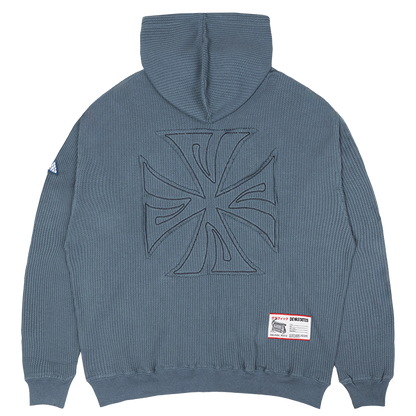 DEVÁ STATES - CROSS WAFFLE KNIT ZIP-UP HOODIE