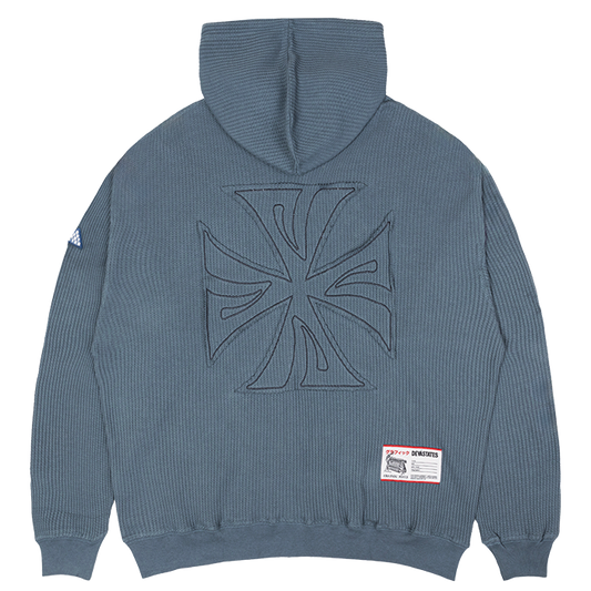 DEVÁ STATES - CROSS WAFFLE KNIT ZIP-UP HOODIE