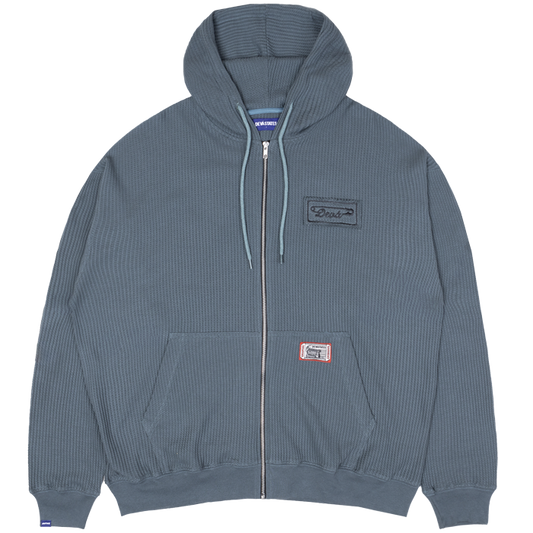 DEVÁ STATES - CROSS WAFFLE KNIT ZIP-UP HOODIE