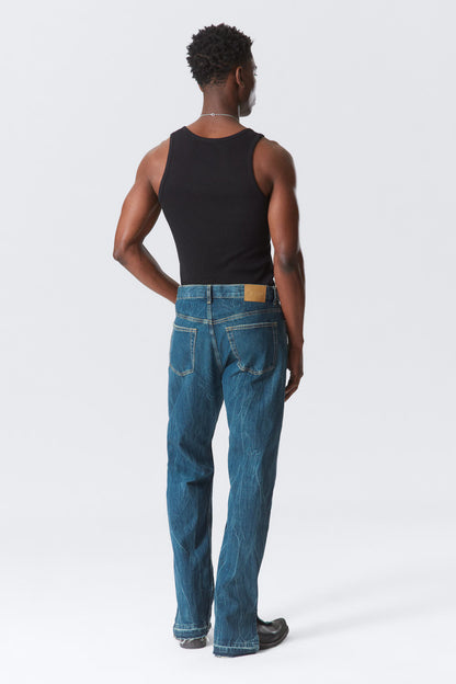 WEEKDAY - SPACE SPLIT-HEM RELAXED STRAIGHT LEG JEANS