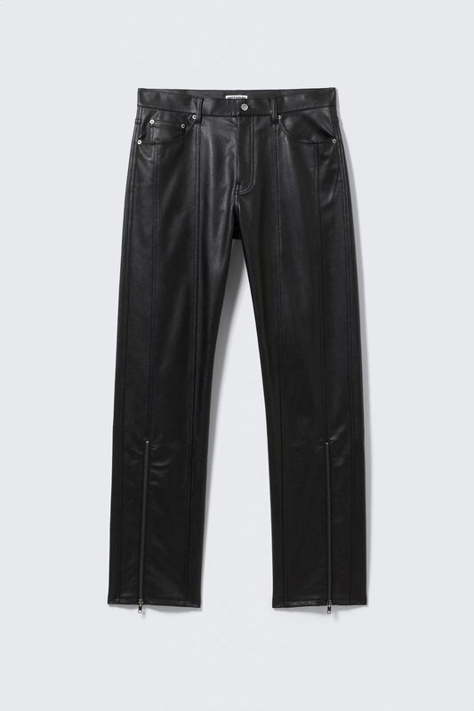 WEEKDAY - SPACE RELAXED FAUX LEATHER ZIP HEM TROUSERS