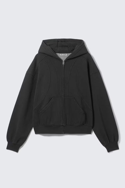 WEEKDAY - ZIP HOODIE BOB BLOCK