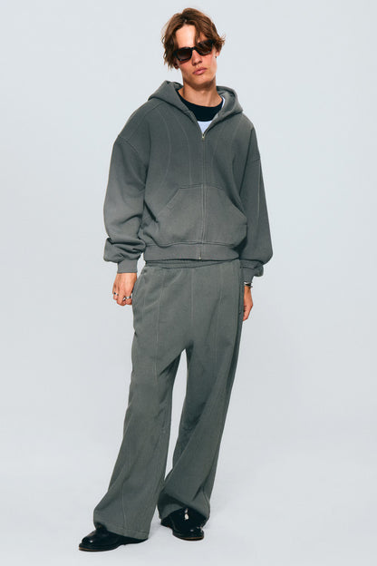 WEEKDAY - ZIP HOODIE BOB BLOCK