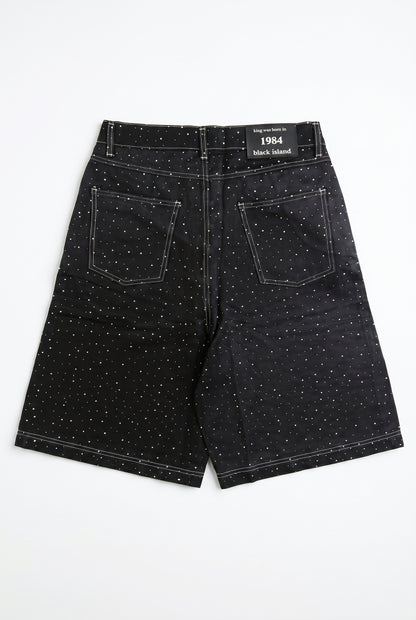 BLACK ISLAND - STUDDED DENIM CAPRI SHORTS