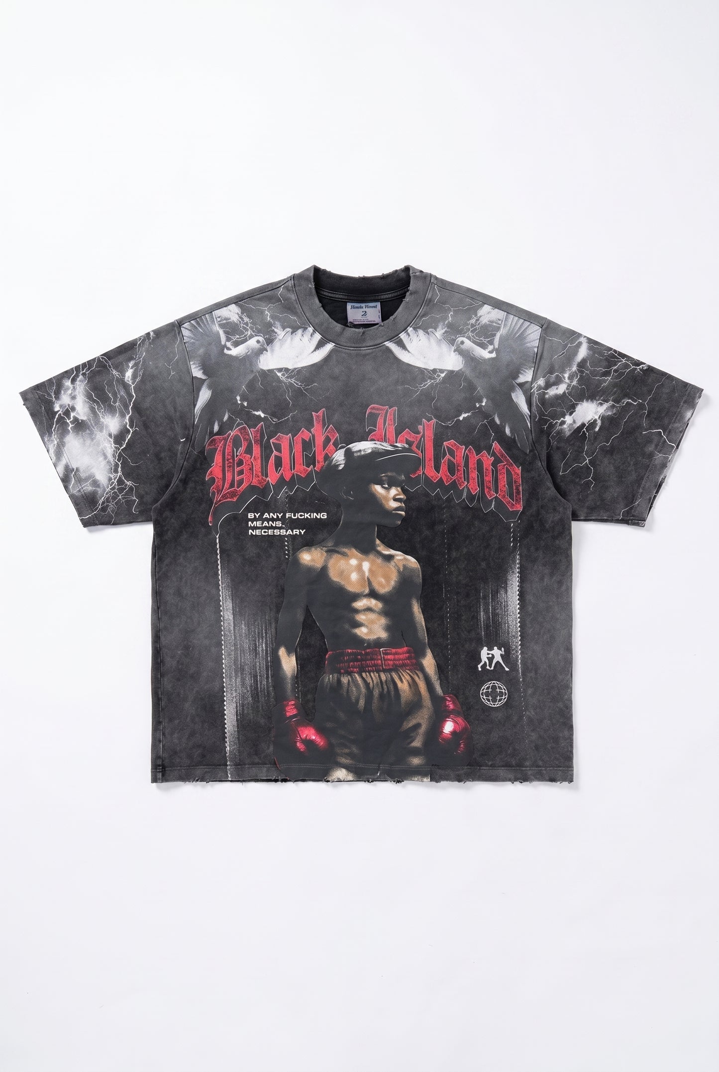 BLACK ISLAND - VINTAGE BOXING GRAPHIC OVERSIZED T-SHIRT