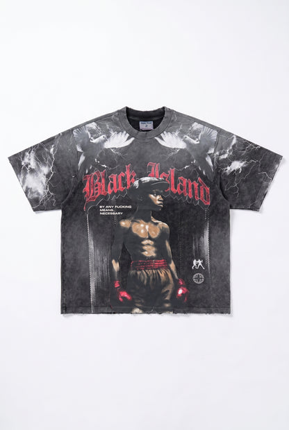 BLACK ISLAND - VINTAGE BOXING GRAPHIC OVERSIZED T-SHIRT