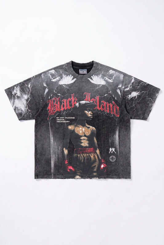 BLACK ISLAND - VINTAGE BOXING GRAPHIC OVERSIZED T-SHIRT