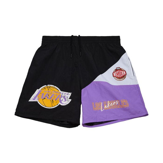 MITCHELL & NESS - WOVEN SHORTS VINTAGE LOGO LOS ANGELES LAKERS