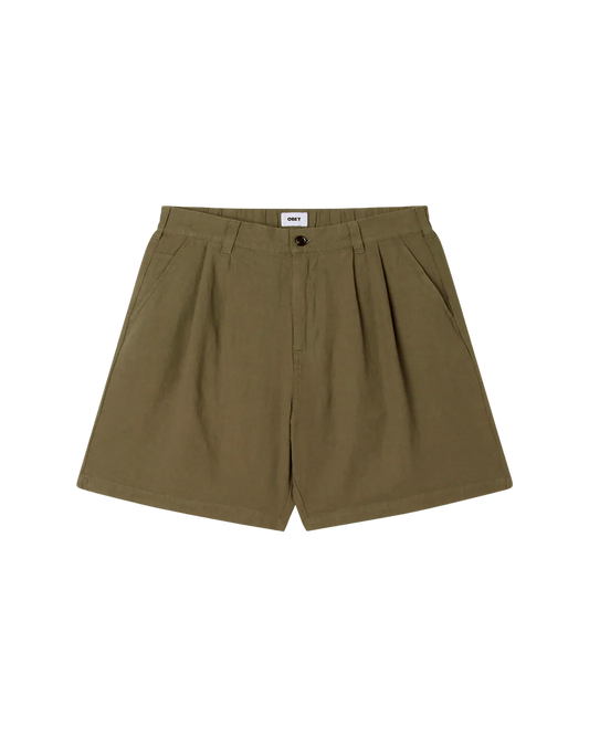 OBEY - FOSTER PLEATED LINEN SHORT