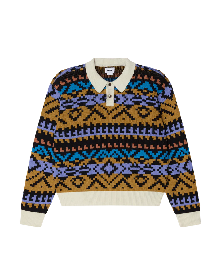 OBEY  - GEO POLO SWEATER