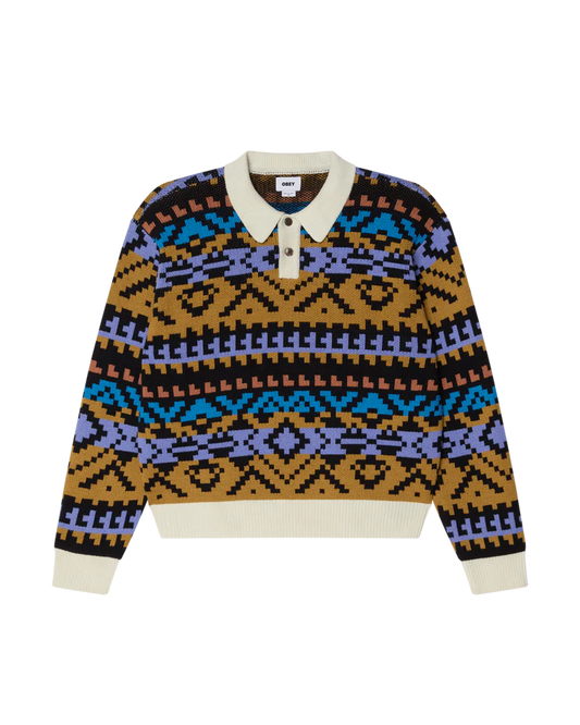 OBEY  - GEO POLO SWEATER